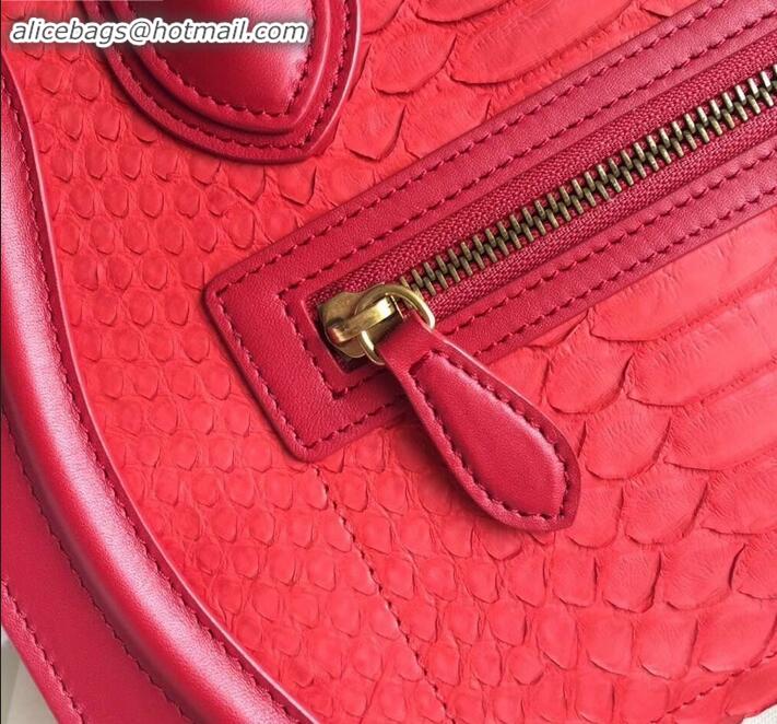 Purchase Celine Python Luggage Micro Bag C090901 Red