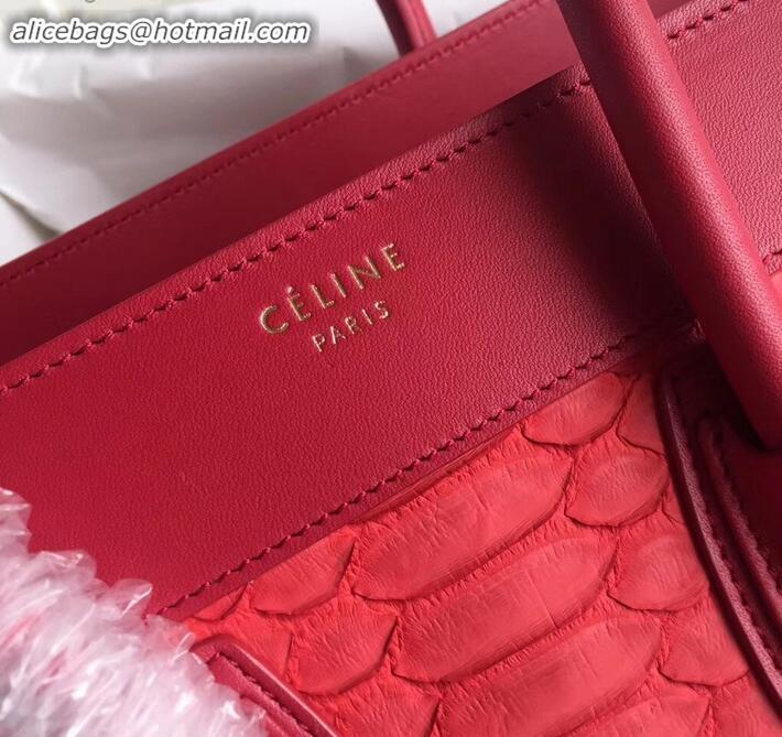 Purchase Celine Python Luggage Micro Bag C090901 Red