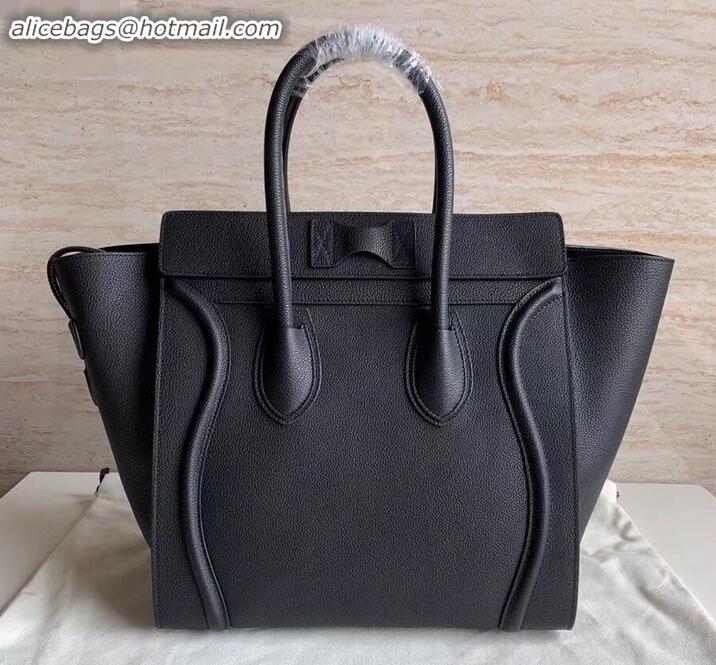 Grade Quality Celine Mini Luggage Bag in Original Drummed Calfskin Black/Silver C090903