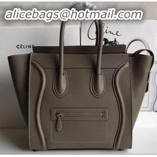 Affordable Price Celine Mini Luggage Bag in Original Drummed Calfskin Etoupe C090903