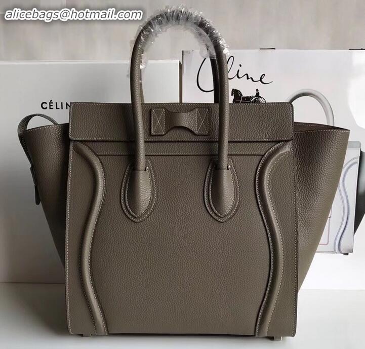 Affordable Price Celine Mini Luggage Bag in Original Drummed Calfskin Etoupe C090903