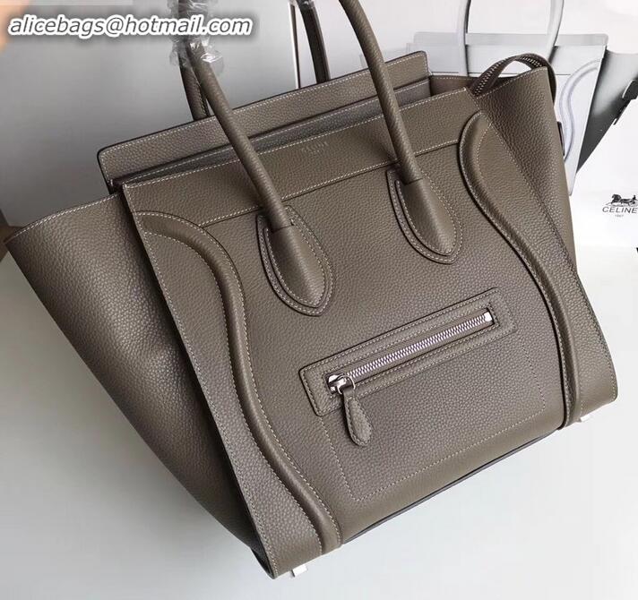 Affordable Price Celine Mini Luggage Bag in Original Drummed Calfskin Etoupe C090903