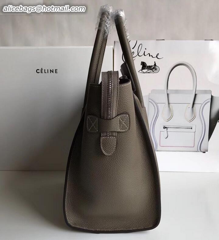 Affordable Price Celine Mini Luggage Bag in Original Drummed Calfskin Etoupe C090903