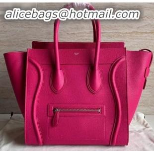 Sumptuous Celine Mini Luggage Bag in Original Drummed Calfskin Fuchsia C090903