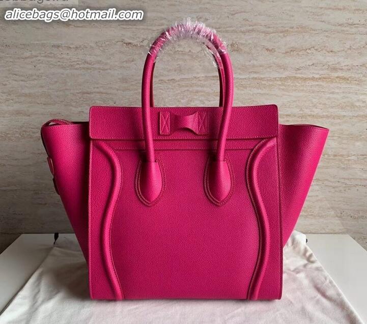 Sumptuous Celine Mini Luggage Bag in Original Drummed Calfskin Fuchsia C090903