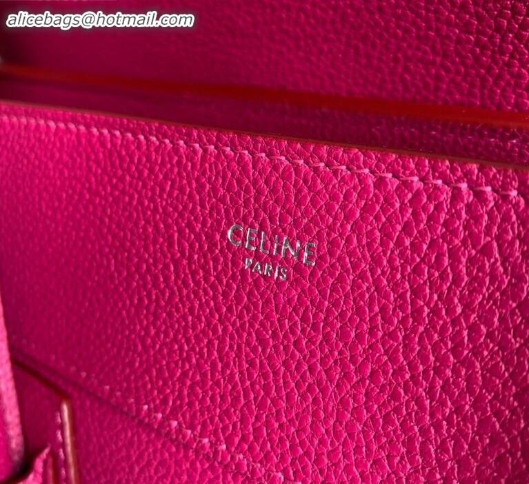 Sumptuous Celine Mini Luggage Bag in Original Drummed Calfskin Fuchsia C090903