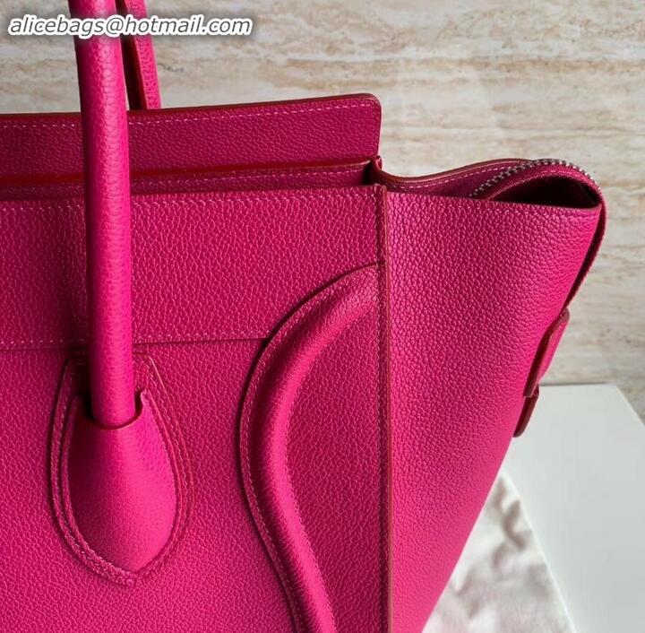 Sumptuous Celine Mini Luggage Bag in Original Drummed Calfskin Fuchsia C090903