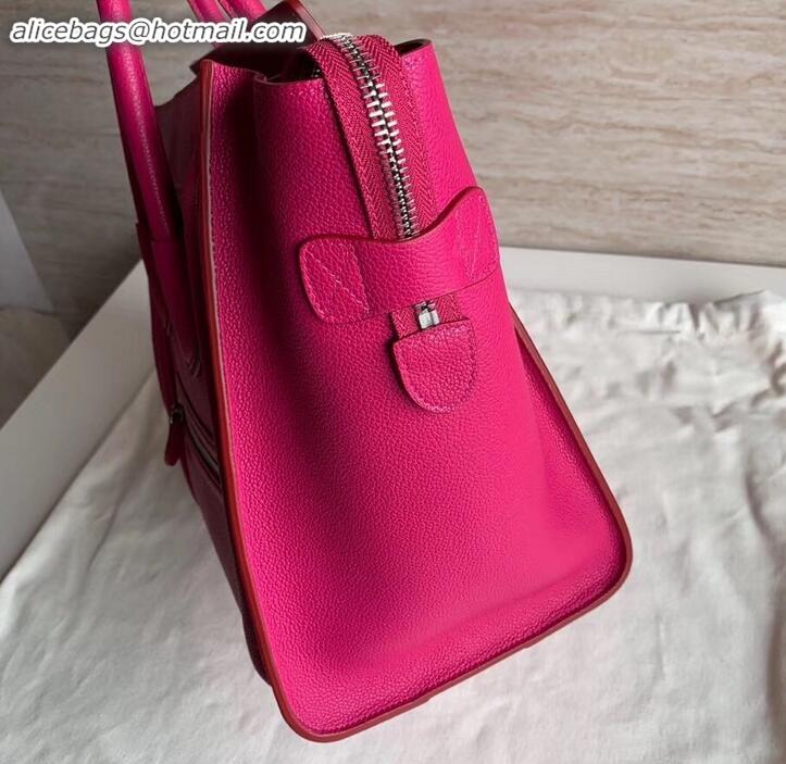 Sumptuous Celine Mini Luggage Bag in Original Drummed Calfskin Fuchsia C090903