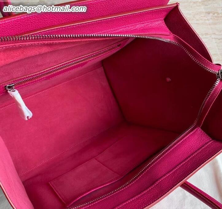 Sumptuous Celine Mini Luggage Bag in Original Drummed Calfskin Fuchsia C090903