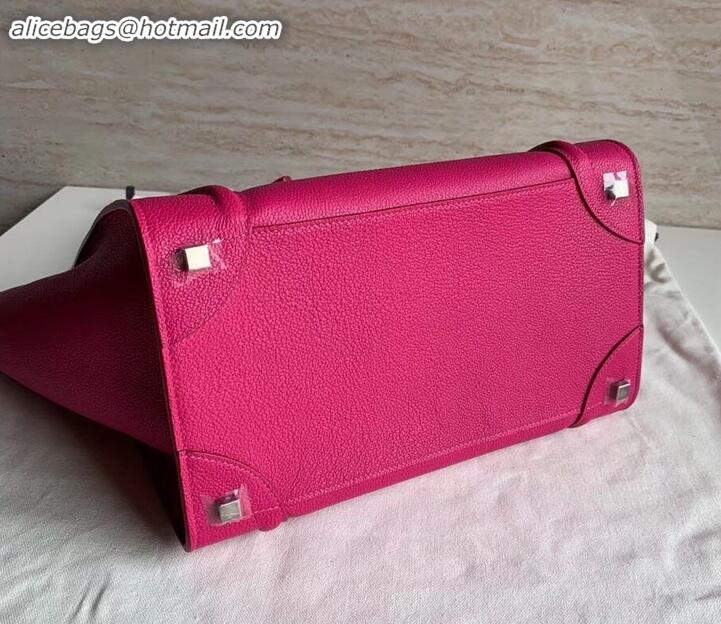 Sumptuous Celine Mini Luggage Bag in Original Drummed Calfskin Fuchsia C090903