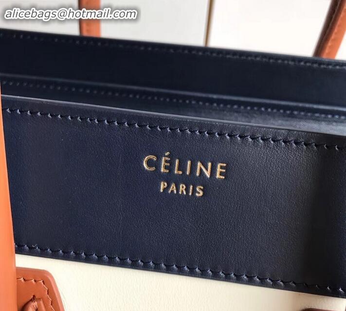 Top Design Celine Micro Luggage Bag in Original Royal Blue/White/Khaki C090904