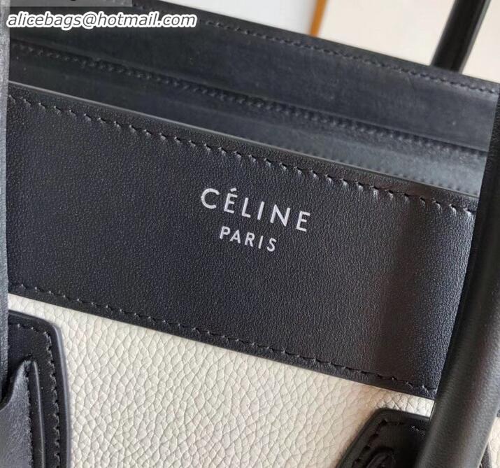 Good Product Celine Micro Luggage Bag in Original Black/Drummed White/Caramel C090904