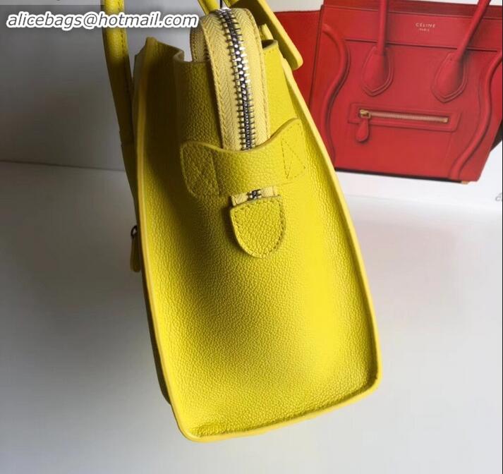 Discounts Celine Micro Luggage Bag in Original Drummed Calfskin Yellow C090904