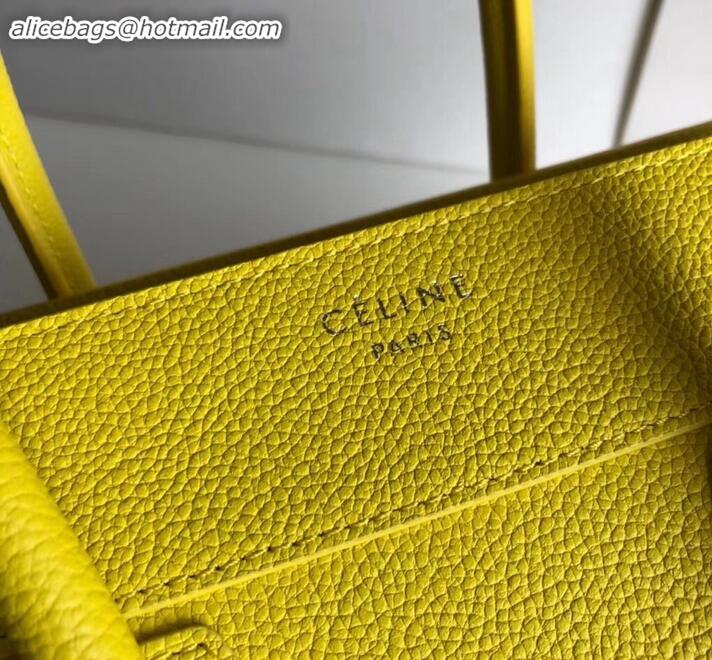 Discounts Celine Micro Luggage Bag in Original Drummed Calfskin Yellow C090904