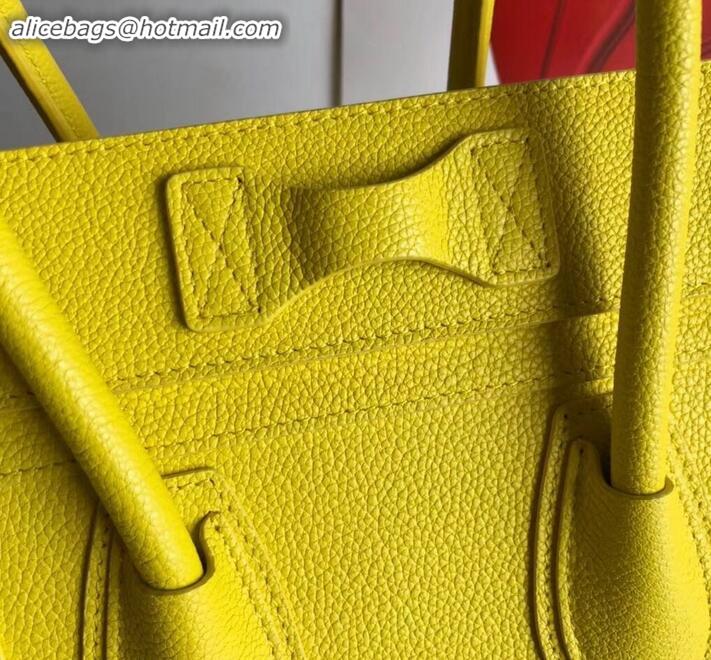 Discounts Celine Micro Luggage Bag in Original Drummed Calfskin Yellow C090904