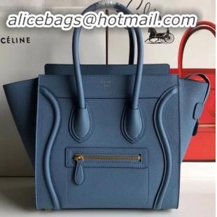 Purchase Celine Micro Luggage Bag in Original Drummed Calfskin Denim Blue C090904