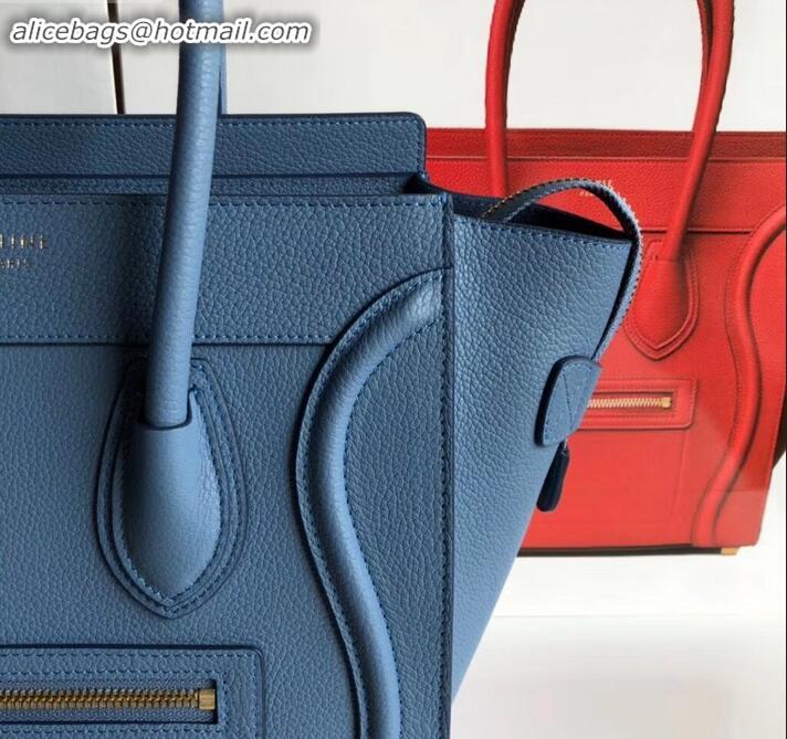 Purchase Celine Micro Luggage Bag in Original Drummed Calfskin Denim Blue C090904