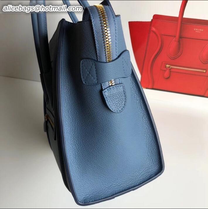 Purchase Celine Micro Luggage Bag in Original Drummed Calfskin Denim Blue C090904