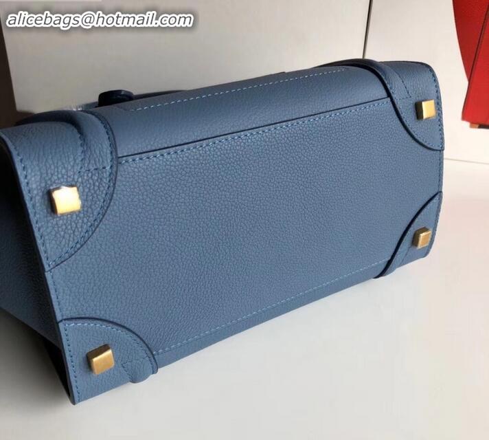 Purchase Celine Micro Luggage Bag in Original Drummed Calfskin Denim Blue C090904