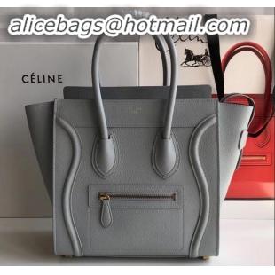 Best Product Celine Micro Luggage Bag in Original Drummed Calfskin Light Gray C090904