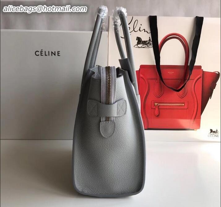 Best Product Celine Micro Luggage Bag in Original Drummed Calfskin Light Gray C090904