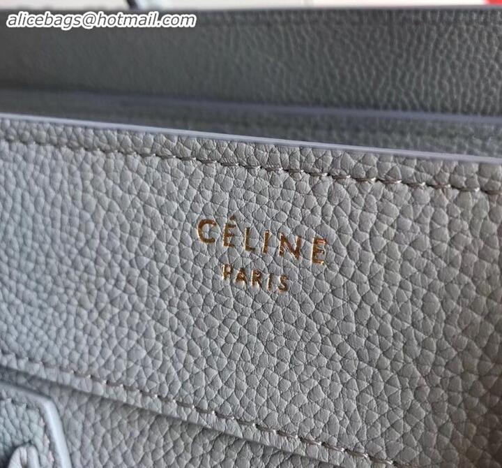 Best Product Celine Micro Luggage Bag in Original Drummed Calfskin Light Gray C090904