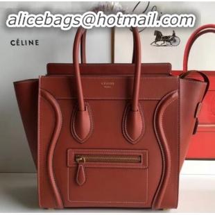 Classic Celine Micro Luggage Bag in Original Smooth Calfskin Caramel C090904