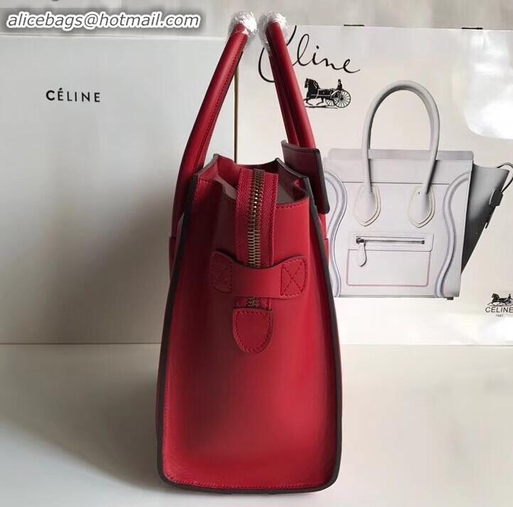 Best Price Celine Micro Luggage Bag in Original Smooth Calfskin Red C090904