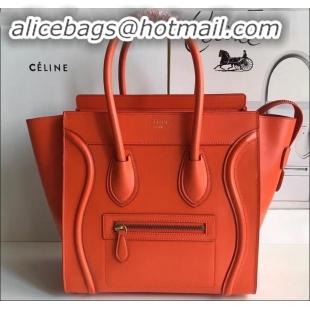 New Product Celine Micro Luggage Bag in Original Smooth Calfskin Orange C090904