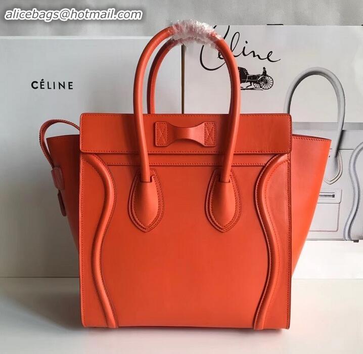 New Product Celine Micro Luggage Bag in Original Smooth Calfskin Orange C090904