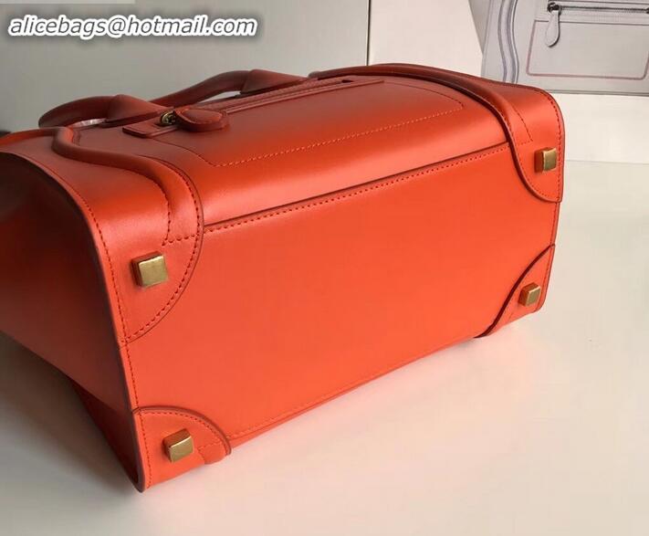 New Product Celine Micro Luggage Bag in Original Smooth Calfskin Orange C090904