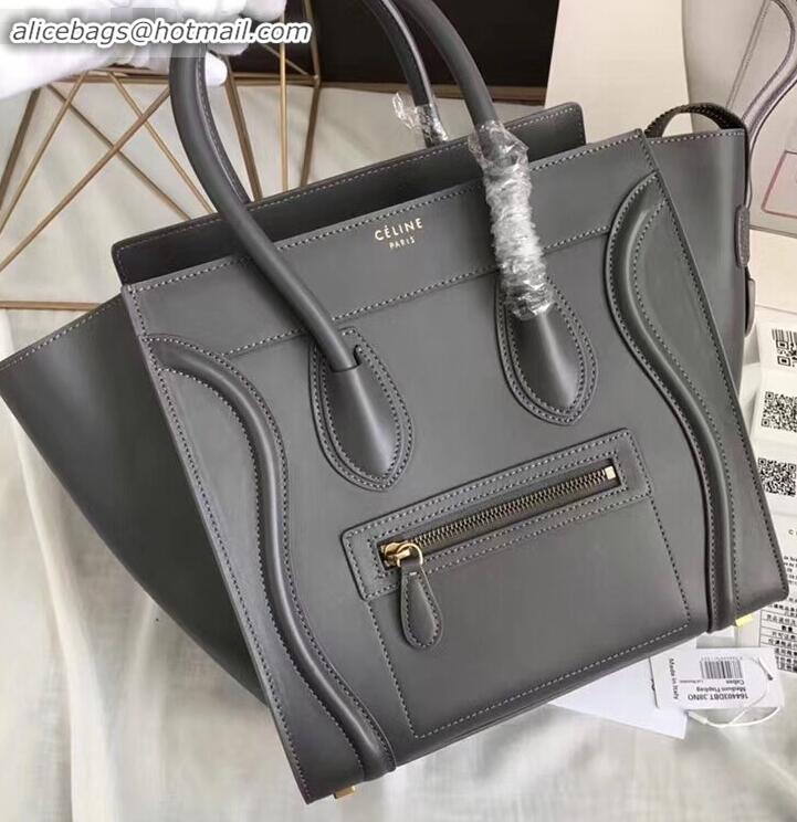 Best Quality Celine Micro Luggage Bag in Original Smooth Calfskin Gray C090904