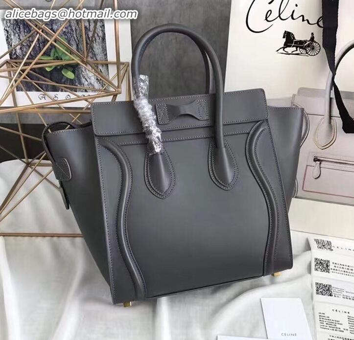 Best Quality Celine Micro Luggage Bag in Original Smooth Calfskin Gray C090904