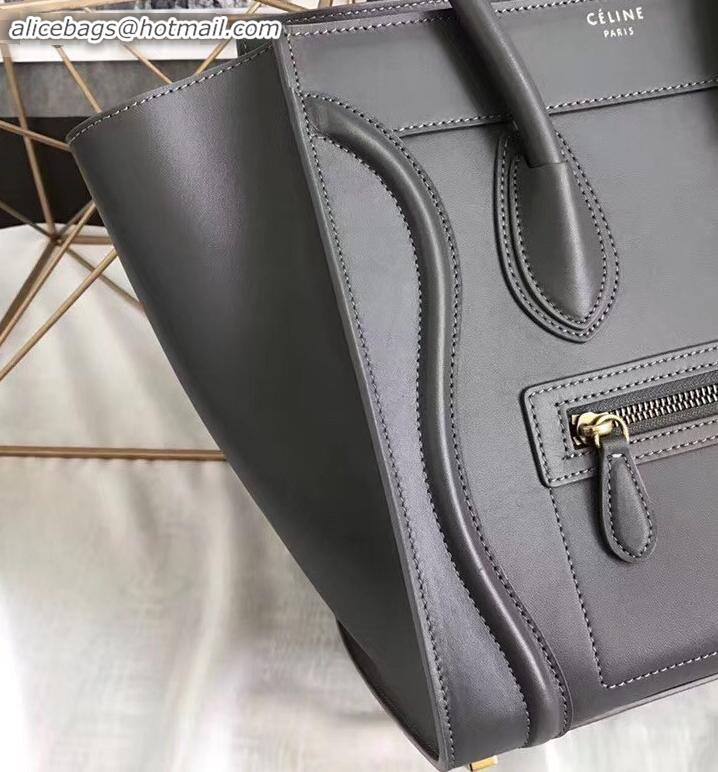 Best Quality Celine Micro Luggage Bag in Original Smooth Calfskin Gray C090904