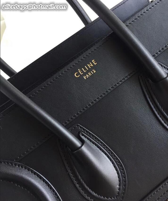 Hot Style Celine Micro Luggage Bag in Original Smooth Calfskin Black C090905