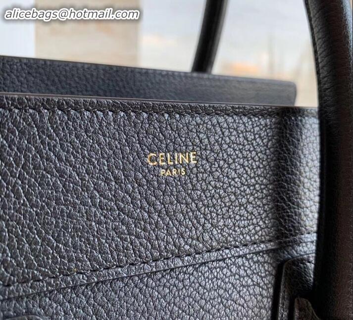 Discount Celine Micro Luggage Bag in Original Drummed Calfskin Black/Gold C090905