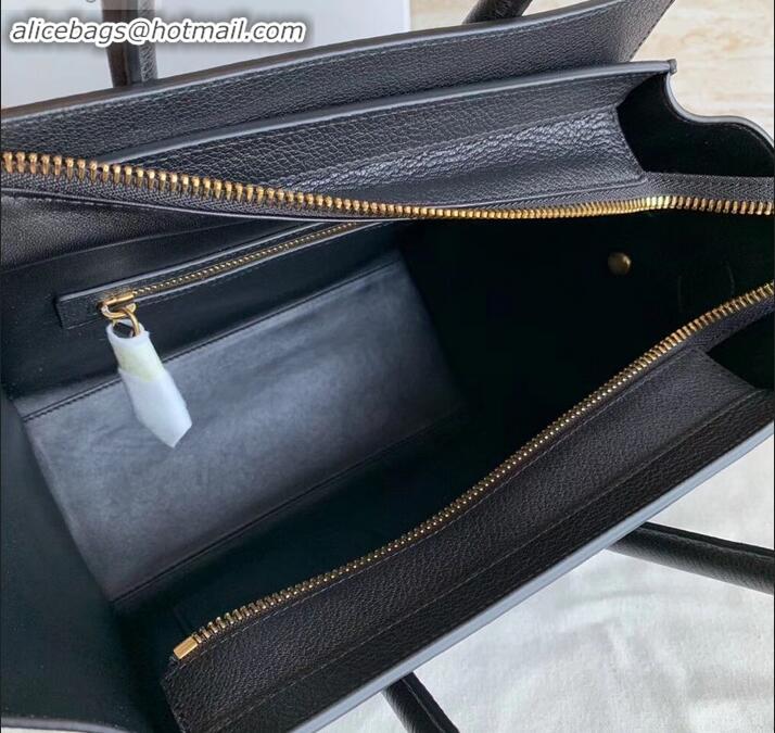 Discount Celine Micro Luggage Bag in Original Drummed Calfskin Black/Gold C090905