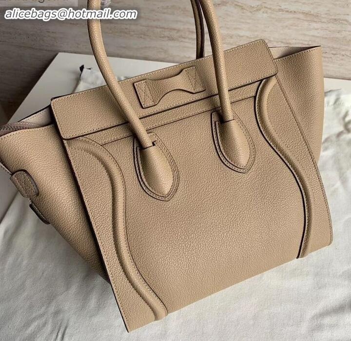 Popular Style Celine Micro Luggage Bag in Original Drummed Calfskin Beige C090905