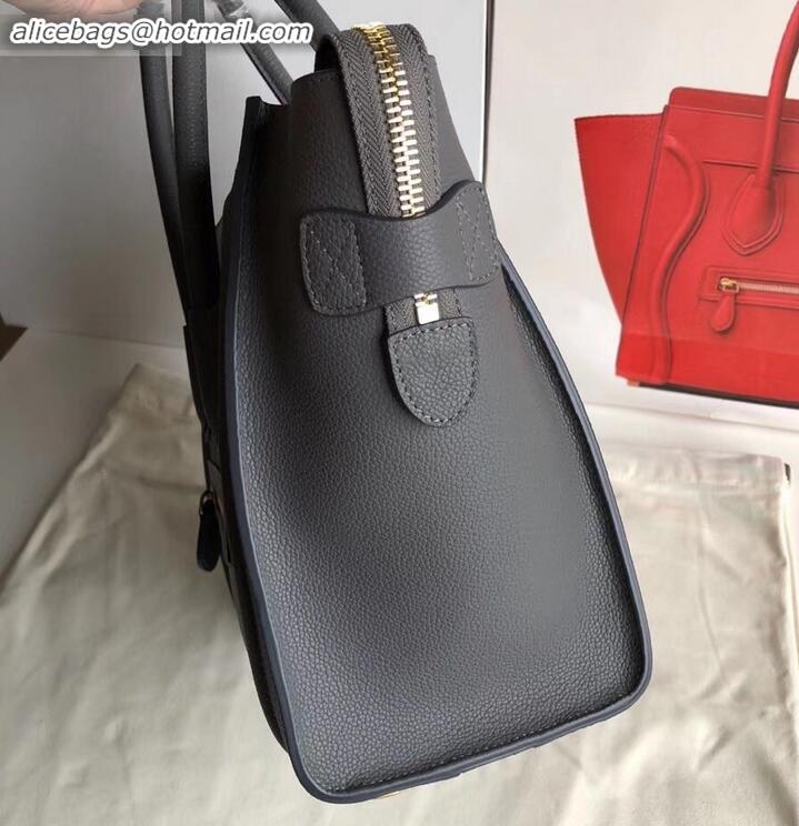 Stylish Celine Micro Luggage Bag in Original Drummed Calfskin Gray C090905