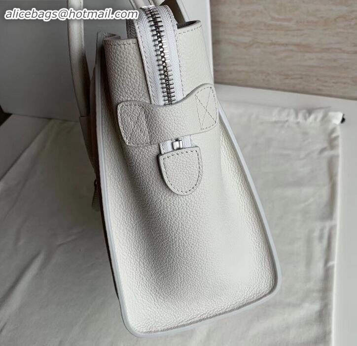 AAAAA Celine Micro Luggage Bag in Original Drummed Calfskin White C090905