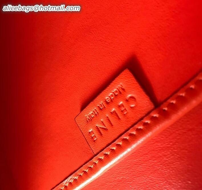 Discount Celine Nano Luggage Bag in Original Smooth Calfskin Orange with Removable Shoulder Strap C090906