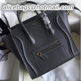 Best Price Celine Nano Luggage Bag in Original Smooth Calfskin Gray with Removable Shoulder Strap C090906