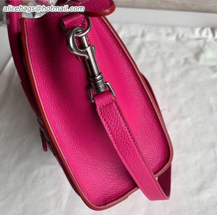 Good Looking Celine Nano Luggage Bag in Original Drummed Calfskin Fuchsia with Removable Shoulder Strap C090906