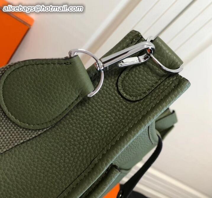 Unique Style Hermes Togo Leather Evelyne III PM Bag H091401 army green