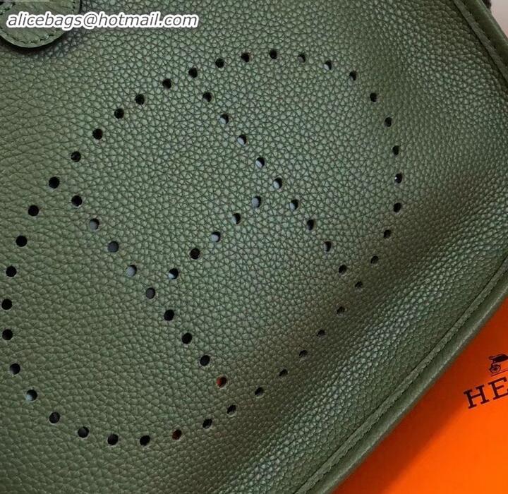 Unique Style Hermes Togo Leather Evelyne III PM Bag H091401 army green