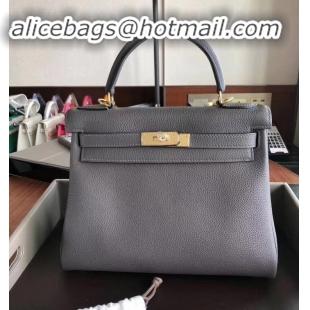 Well Crafted Hermes Kelly 28cm Bag In Original togo Leather With Gold/Silver Hardware vert gris H091405