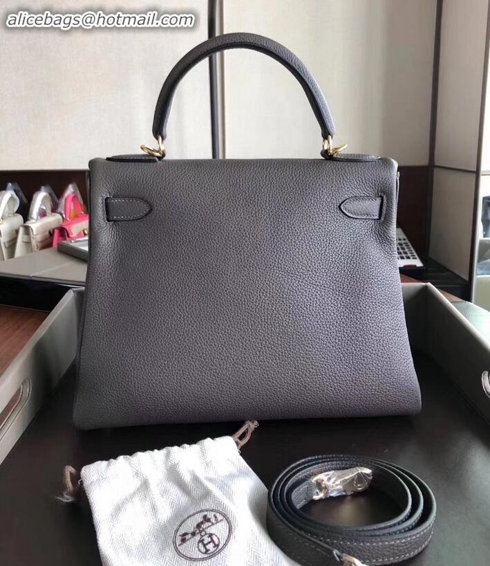 Well Crafted Hermes Kelly 28cm Bag In Original togo Leather With Gold/Silver Hardware vert gris H091405