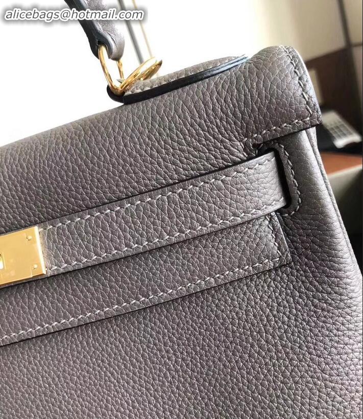 Well Crafted Hermes Kelly 28cm Bag In Original togo Leather With Gold/Silver Hardware vert gris H091405