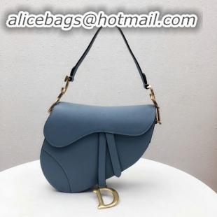 Top Sell Dior Saddle Bag Embossed Grained Calfskin Leather CD96708 Blue