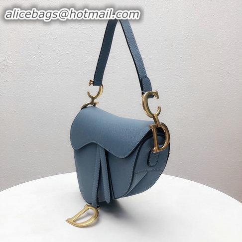 Top Sell Dior Saddle Bag Embossed Grained Calfskin Leather CD96708 Blue